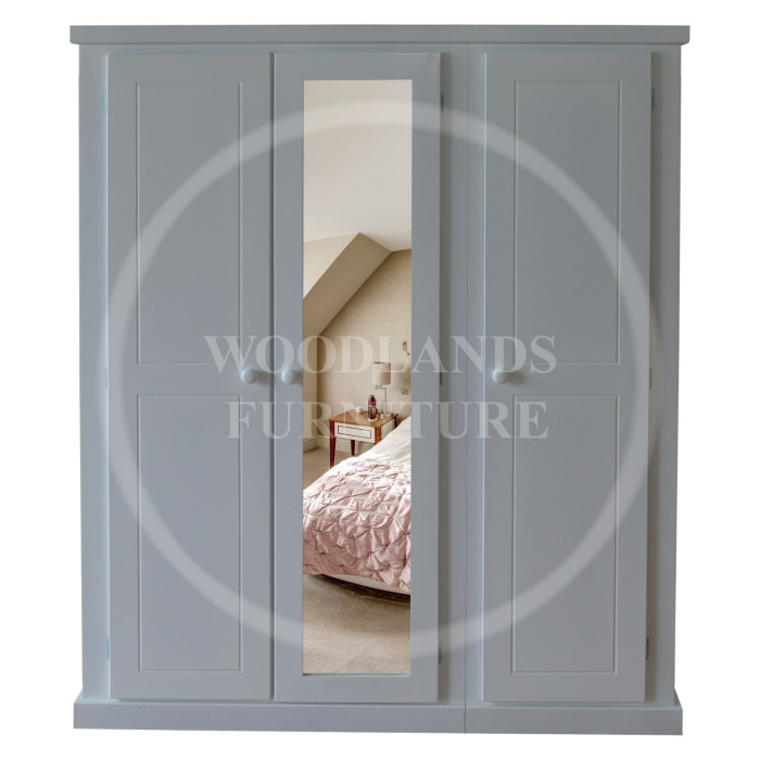 DEWSBURY TRIPLE LADIES MIRRORED WARDROBE IN WHITE