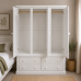 Dewsbury Triple 4 Drawer Mirrored Wardrobe In White