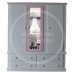 Handmade in the UK 3 Door 4 Drawer Mirrored Wardrobe (Pink Door) - Dewsbury White (Made to Measure)