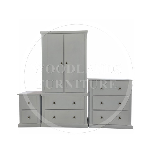 DEWSBURY LINE 3 PIECE BEDROOM SET- DEEP DRAWERS IN WHITE