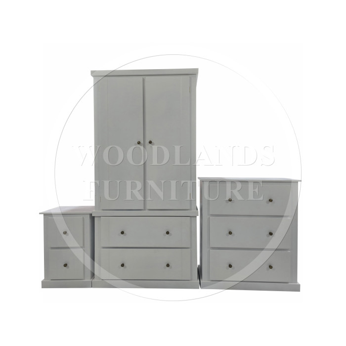 Dewsbury Line 3 Piece Bedroom Set- Deep Drawers In White