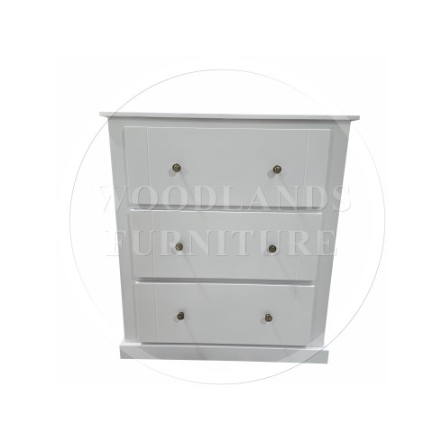 DEWSBURY LINE 3 DRAWER DEEP CHEST IN WHITE