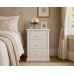 UK Handmade Solid Pine 3 Drawer 50cm Wide Bedside Table - Diana Ivory - Fully Assembled (Bespoke Sizes)