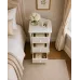 Handmade in England Diana Solid Pine 3 Drawer Bedside Cabinet in Ivory - Fully Assembled