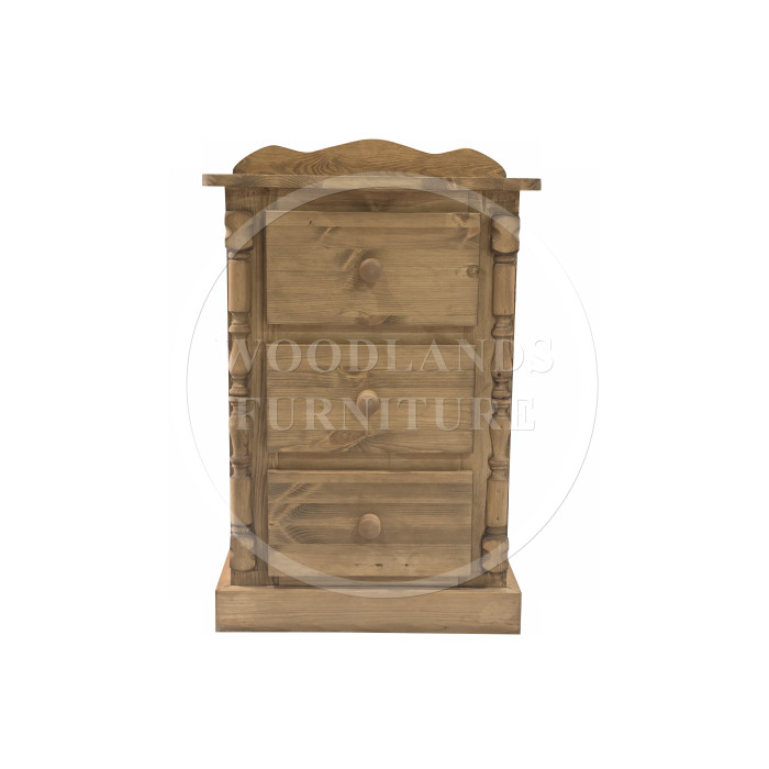 DIANA SOLID PINE 3 DRAWER BEDSIDE IN LIGHT ANTIQUE WAX DIANA SOLID PINE 3 DRAWER BEDSIDE IN LIGHT ANTIQUE WAX