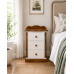 Handmade in England Diana Country 3 Drawer Bedside Cabinet in White with Golden Oak - Fully Assembled
