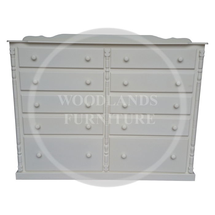 DIANA SOLID PINE 10 DRAWER CHEST BOTTOM DRAWER DEEP IN IVORY DIANA SOLID PINE 10 DRAWER CHEST BOTTOM DRAWER DEEP IN IVORY