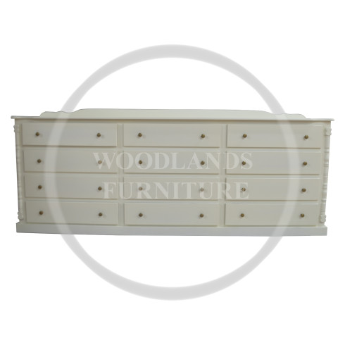 DIANA SOLID PINE 12 DRAWER CHEST IN IVORY