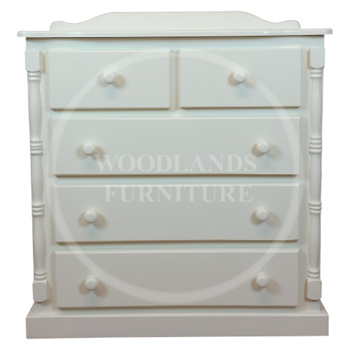 DIANA SOLID PINE 2+3 DRAWER CHEST IN IVORY