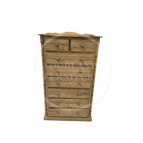 DIANA SOLID PINE  2 + 6 DRAWER CHEST IN LIGHT ANTIQUE WAX