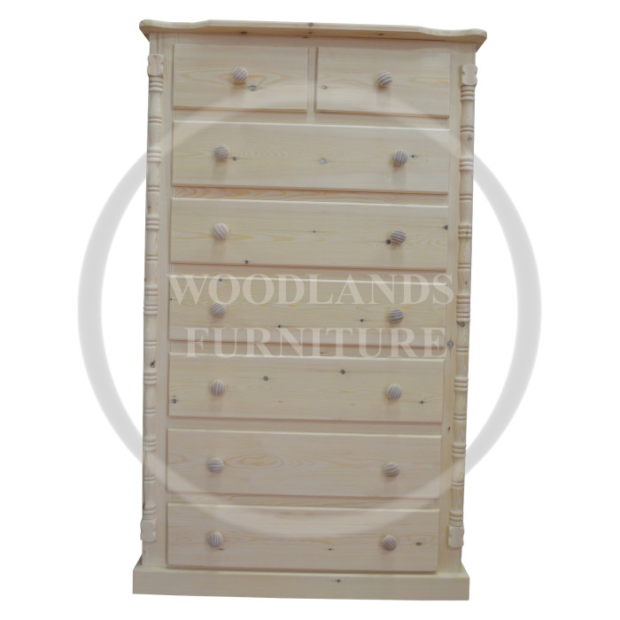 DIANA SOLID PINE 2 + 6 DRAWER CHEST IN NATURAL UNTREATED WOOD DIANA SOLID PINE 2 + 6 DRAWER CHEST IN NATURAL UNTREATED WOOD