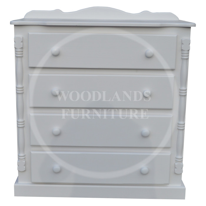 DIANA SOLID PINE 4 DRAWER CHEST IN WHITE