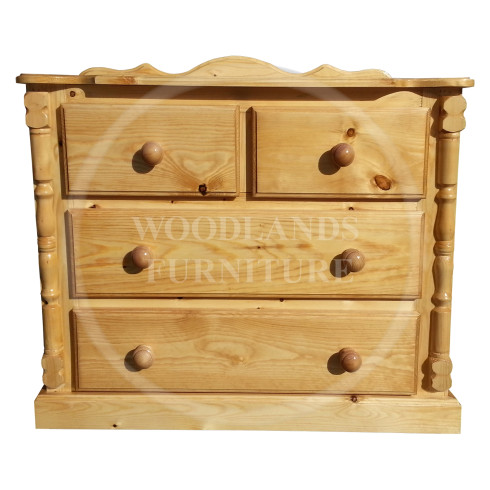 DIANA SOLID PINE 2 + 2 DRAWER CHEST IN ANTIQUE WAX