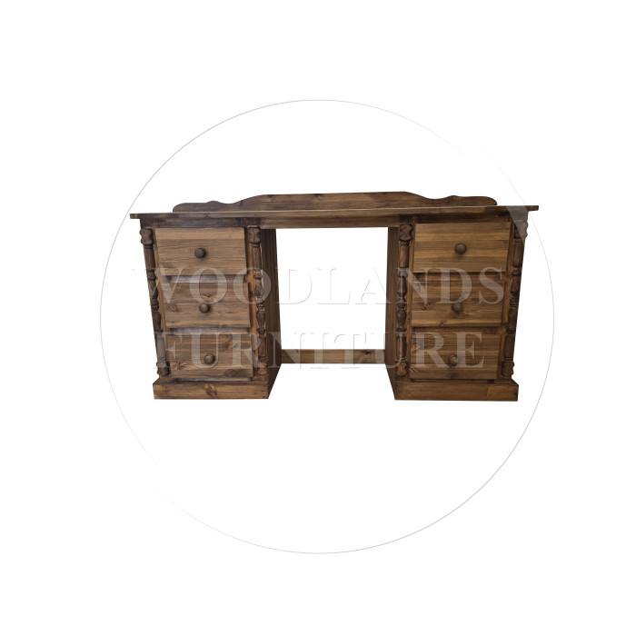 DIANA SOLID PINE 6 DRAWER OFFICE DESK IN MEDIUM OAK WAX DIANA SOLID PINE 6 DRAWER OFFICE DESK IN MEDIUM OAK WAX