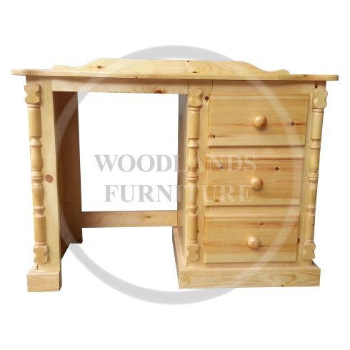 DIANA SOLID PINE 3 DRAWER DRESSING TABLE IN NATURAL POLISHED