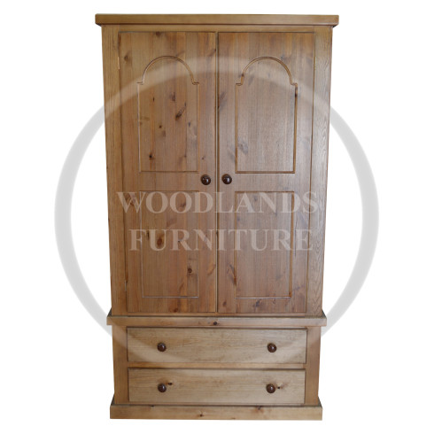 DIANA SOLID PINE 2 DRAWER WARDROBE IN KENILWORTH WAX - DESIGN DOORS