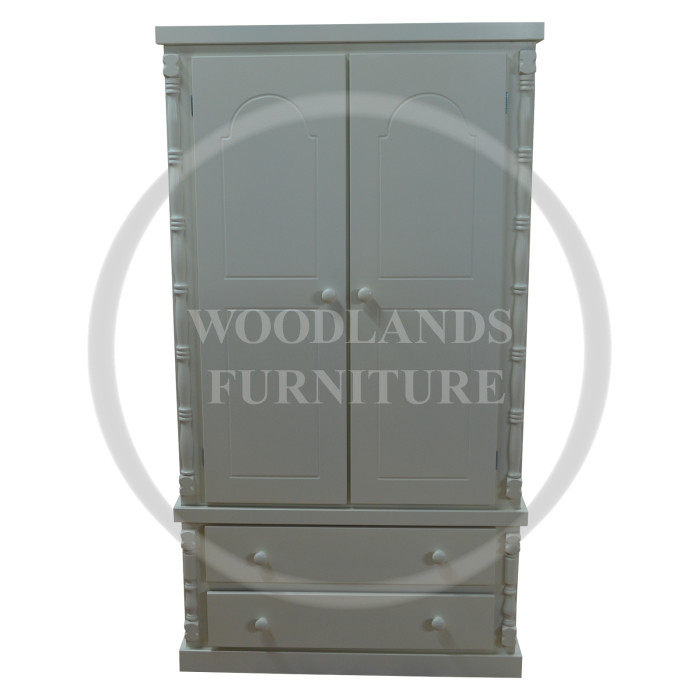 DIANA SOLID PINE 2 DRAWER SHELVED WARDROBE IN GREY DIANA SOLID PINE 2 DRAWER SHELVED WARDROBE IN GREY