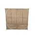 Handmade in the UK Solid Pine 4 Door 4 Drawer 194cm Wide Wardrobe - Diana Light Oak Wax (Made to Measure)