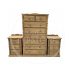 Solid Pine Chest 3 Piece Bedroom Furniture Set - Diana Light Antique Wax | Handmade in England