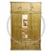 Solid Pine 5 Drawer 3 Door Mirrored Wardrobe with Top Box - Diana Antique Polished | Handmade in England