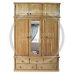 Handmade in the UK Solid Pine 5 Drawer 3 Door Mirrored Wardrobe with Top Box - Diana Light Oak Polished (Made to Measure)