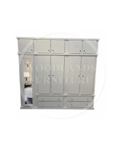 DEWSBURY 5 DOOR 4 DRAWER FULL MIRRORED SHELVED WARDROBE