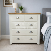 FARMHOUSE 2+3 DRAWER CHEST OF DRAWERS IN IVORY