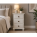 3 Drawer Bedside Table - Florida Ivory - Fully Assembled | Handmade in England