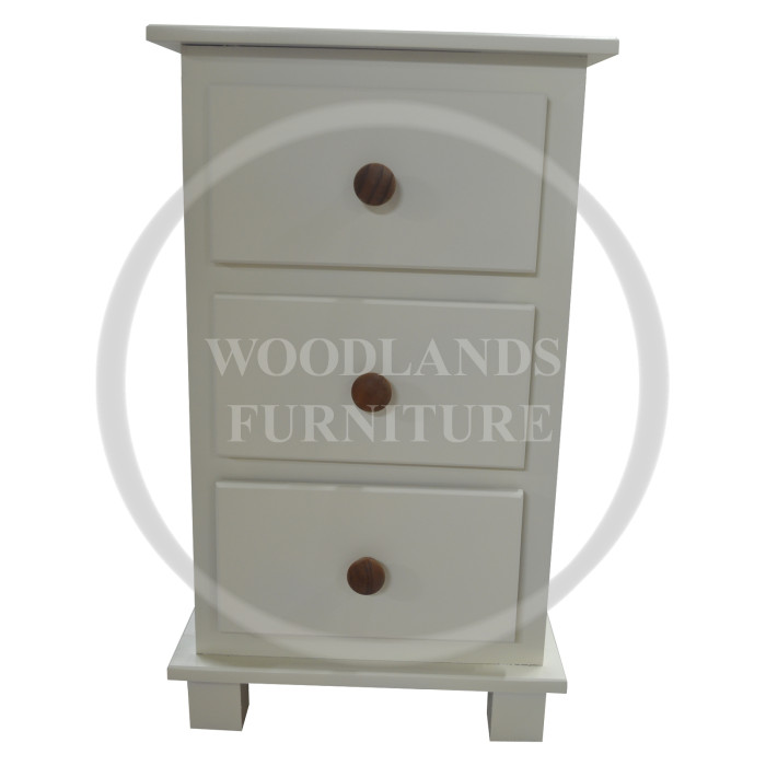 FLORIDA 3 DRAWER BEDSIDE CABINET IN IVORY