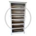 British Handmade Solid Pine 5 Shelf 86cm Wide Bookcase - Florida White with Medium Oak Shelves (Made to Measure)