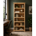 Handmade in England Florida Solid Pine 5 Shelved Bookcase in Light Oak Wax