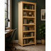 Handmade in England Florida Solid Pine 5 Shelved Bookcase in Light Oak Wax