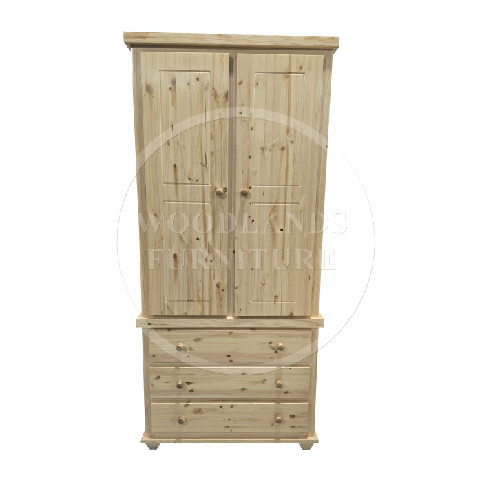 FLORIDA GENTS SOLID PINE 3 DRAWER WARDROBE IN NATURAL POLISHED FLORIDA GENTS SOLID PINE 3 DRAWER WARDROBE IN NATURAL POLISHED