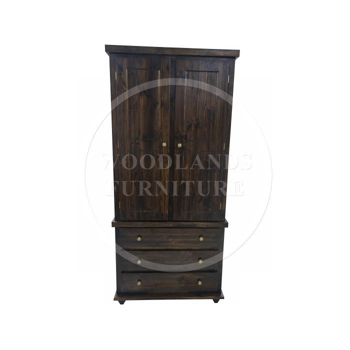 FLORIDA GENTS SOLID PINE 3 DRAWER WARDROBE IN TEAK WAX FLORIDA GENTS SOLID PINE 3 DRAWER WARDROBE IN TEAK WAX