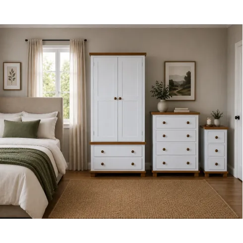 Handmade in England Florida Country 3 Piece Bedroom Set in White Handmade in England Florida Country 3 Piece Bedroom Set in White