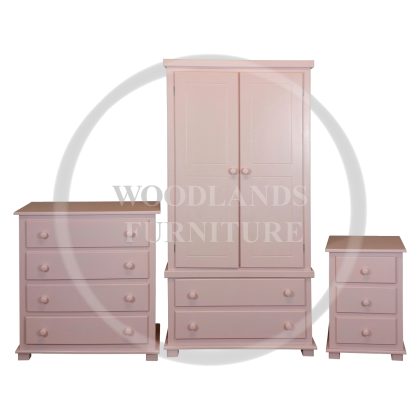 Handmade in England Florida 3 Piece Bedroom Set in Pink