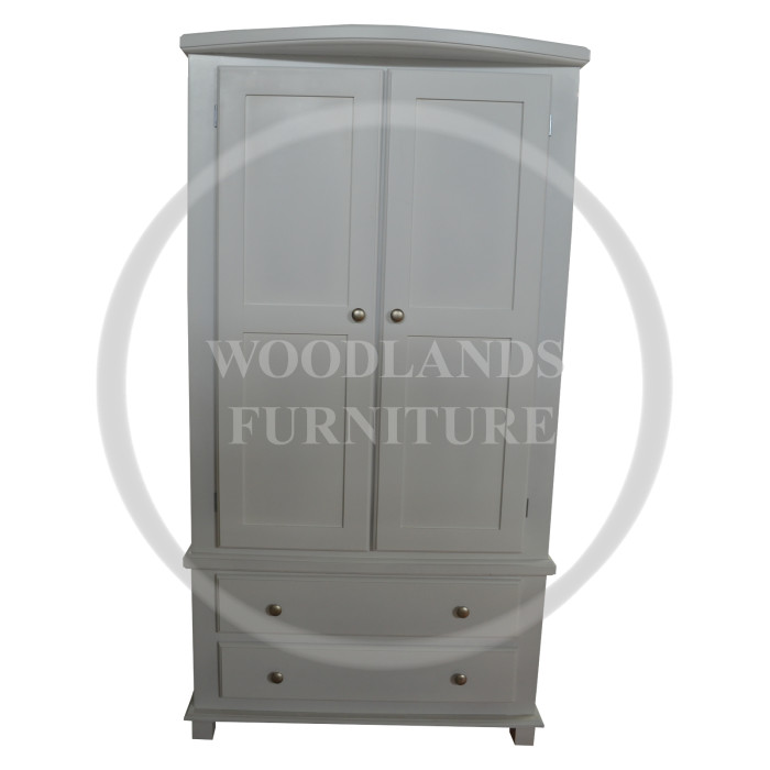 GALAXY BOW FRONTED 2 DRAWER WARDROBE IN WHITE GALAXY BOW FRONTED 2 DRAWER WARDROBE IN WHITE