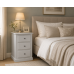 UK Handmade 3 Drawer 50cm Wide Bedside Table - Galaxy White - Fully Assembled (Bespoke Sizes)
