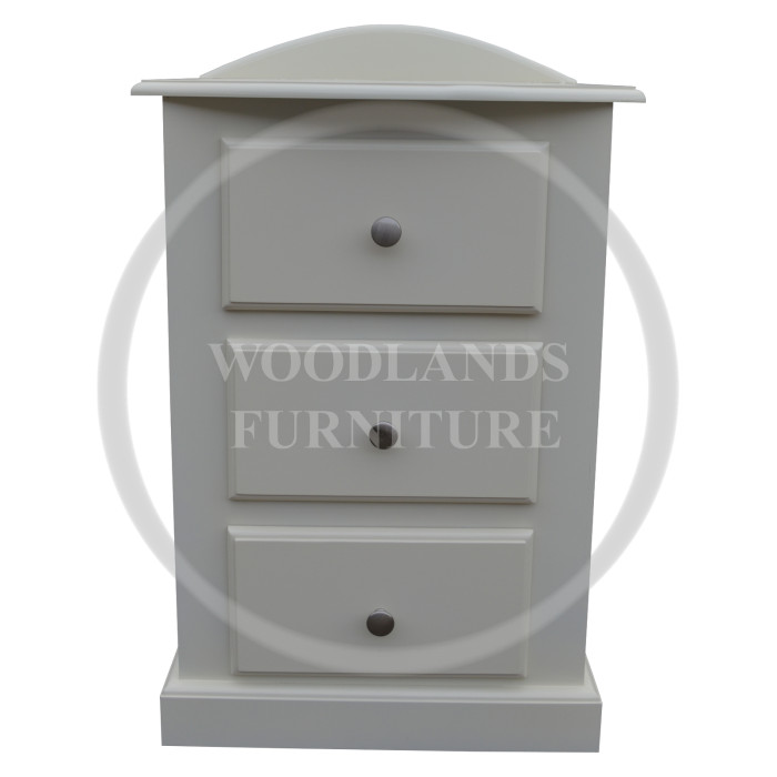 GALAXY 3 DRAWER BEDSIDE CABINET IN WHITE GALAXY 3 DRAWER BEDSIDE CABINET IN WHITE
