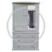 Handmade in the UK 3 Drawer Mirrored Wardrobe - Galaxy White (Made to Measure)