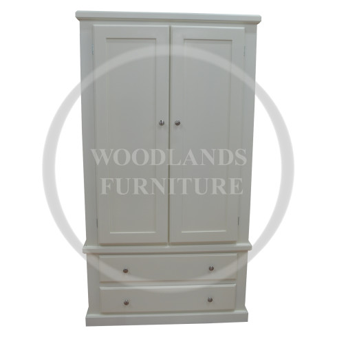 GALAXY 2 DRAWER WARDROBE IN IVORY