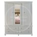 Handmade in England Galaxy Florida Triple 4 Drawer Mirrored Wardrobe in White