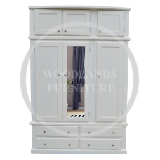 GALAXY TRIPLE MIRRORED 4 DRAWER WARDROBE WITH TOPBOX