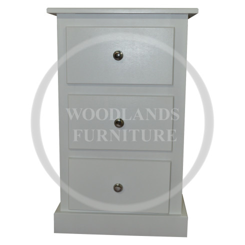 DEWSBURY JUNIOR 3 DRAWER BEDSIDE IN WHITE