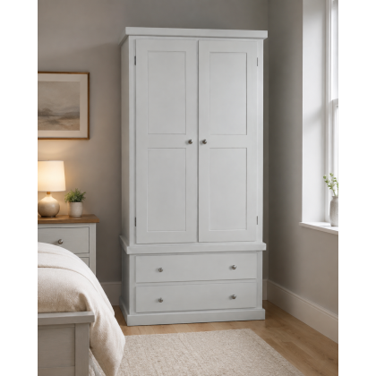 Handmade in England Dewsbury Junior 2 Drawer Wardrobe in White