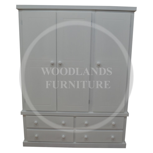 DEWSBURY JUNIOR TRIPLE 4 DRAWER WARDROBE IN WHITE