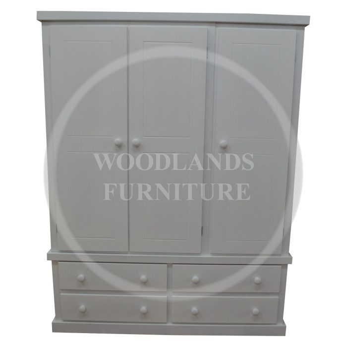 DEWSBURY JUNIOR TRIPLE 4 DRAWER WARDROBE IN WHITE DEWSBURY JUNIOR TRIPLE 4 DRAWER WARDROBE IN WHITE