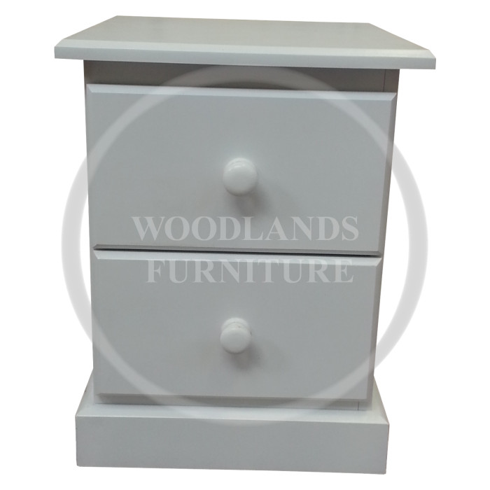 KIDDIES 2 DRAWER BEDSIDE IN WHITE