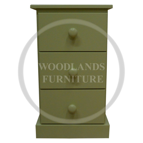KIDDIES 3 DRAWER BEDSIDE IN APPLE GREEN