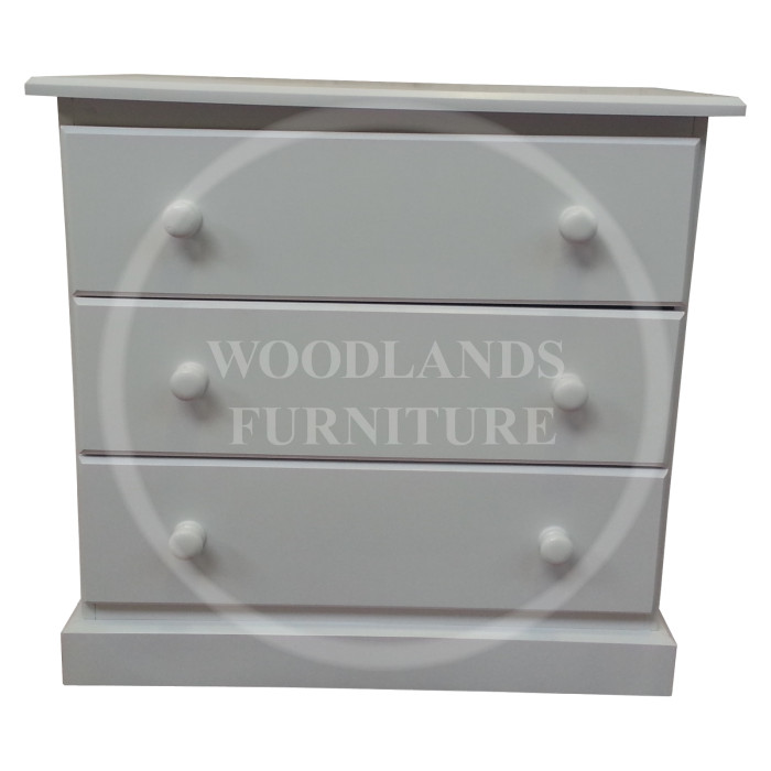 KIDDIES 3 DRAWER CHEST IN WHITE KIDDIES 3 DRAWER CHEST IN WHITE